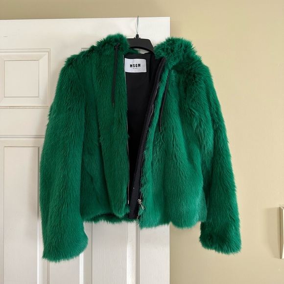 MSGM Jackets & Blazers - MSGM faux fur coat with hood